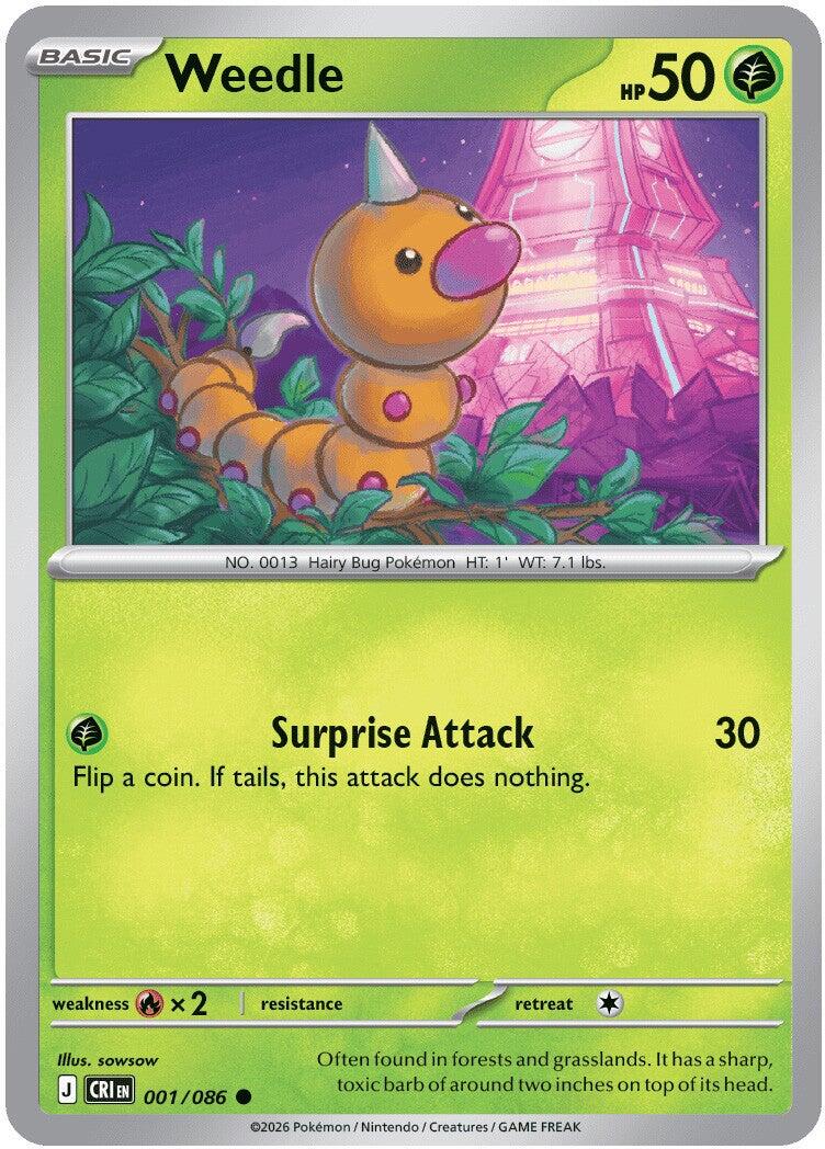 Weedle (001/086) [Mega Evolution: Chaos Rising] | Exor Games Bridgewater