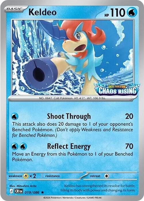 Keldeo (019/086) (Chaos Rising Stamped) [Miscellaneous Cards] | Exor Games Bridgewater