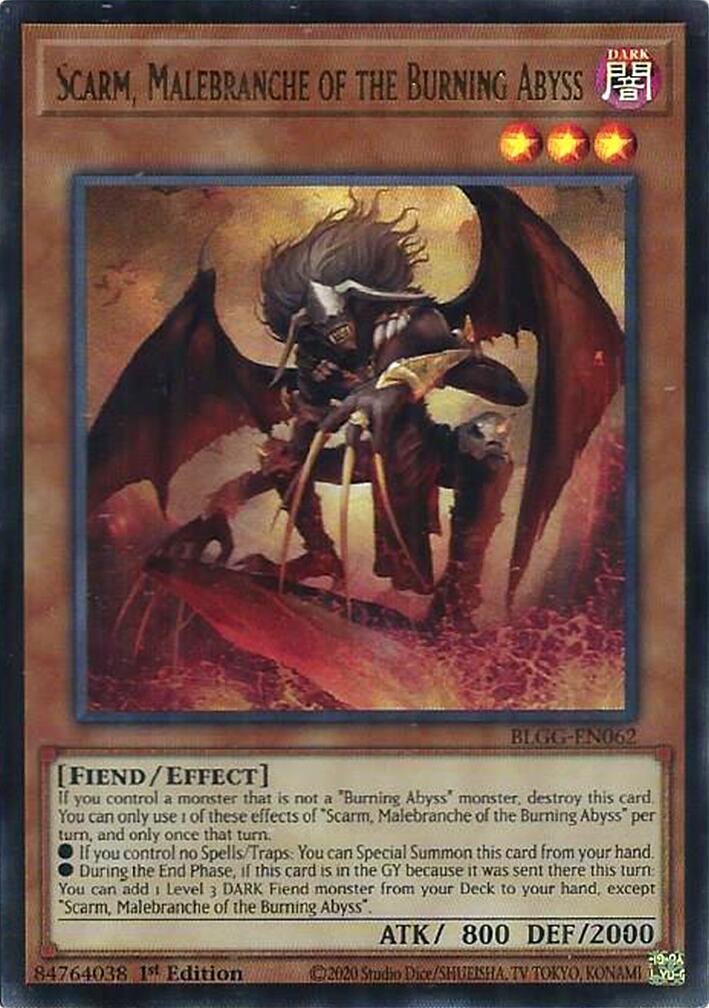 Scarm, Malebranche of the Burning Abyss [BLGG-EN062] Ultra Rare | Exor Games Bridgewater
