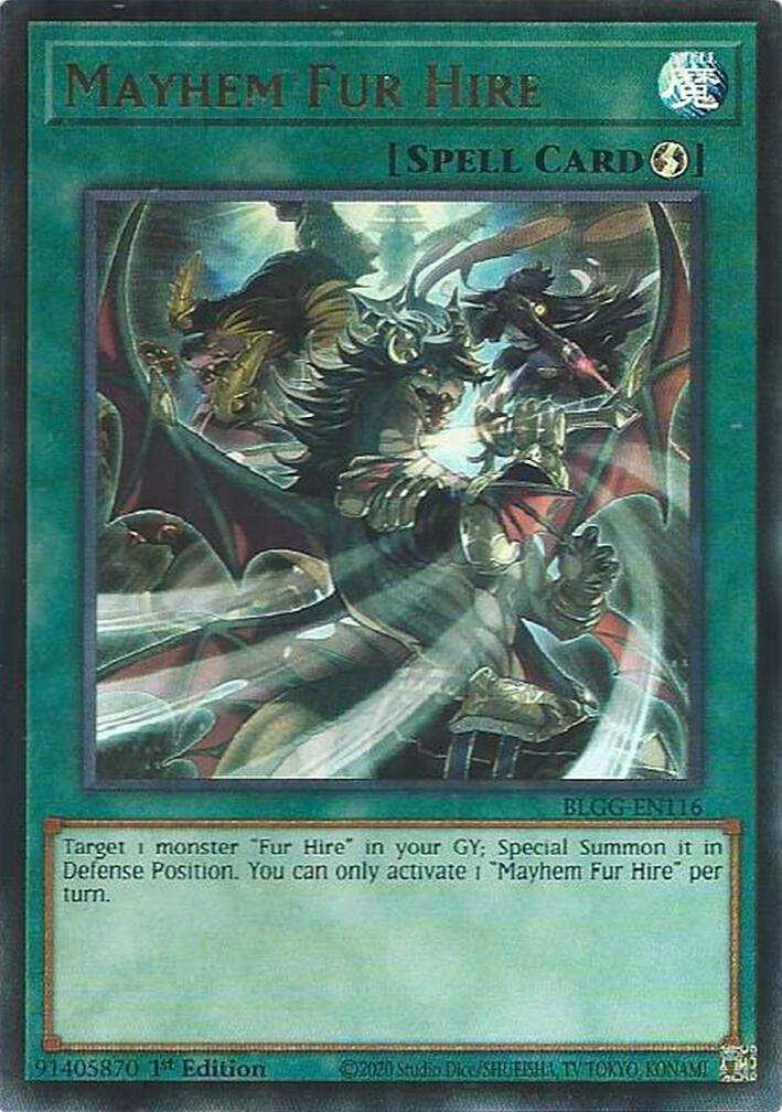 Mayhem Fur Hire [BLGG-EN116] Ultra Rare | Exor Games Bridgewater
