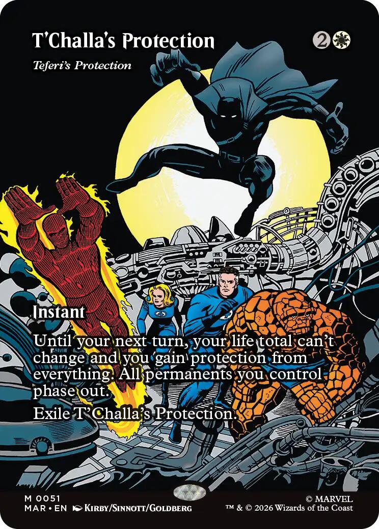 T'Challa's Protection - Teferi's Protection (Borderless) [Marvel Universe: Eternal-Legal] | Exor Games Bridgewater