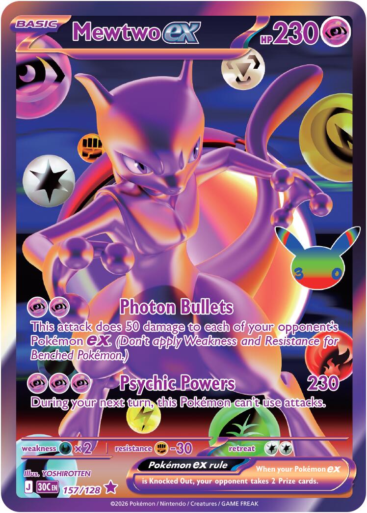 Mewtwo ex (157/128) [Mega Evolution: 30th Celebration] | Exor Games Bridgewater