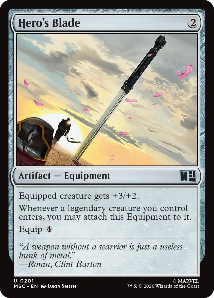 Hero's Blade (Surge Foil) [Marvel Super Heroes Commander] | Exor Games Bridgewater
