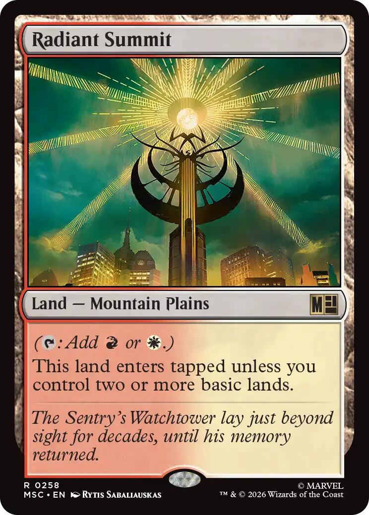 Radiant Summit (Surge Foil) [Marvel Super Heroes Commander] | Exor Games Bridgewater