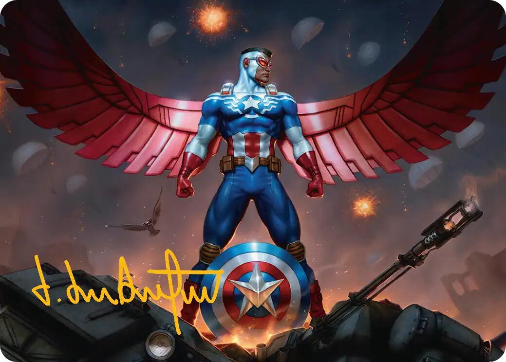 Captain America, Wings of Freedom Art Card (2/45) (Gold-Stamped Signature) [Marvel Super Heroes Art Series] | Exor Games Bridgewater