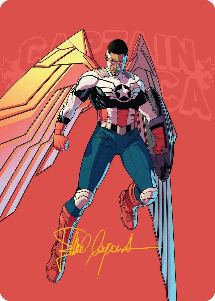 Captain America, Wings of Freedom Art Card (22/45) (Gold-Stamped Signature) [Marvel Super Heroes Art Series] | Exor Games Bridgewater