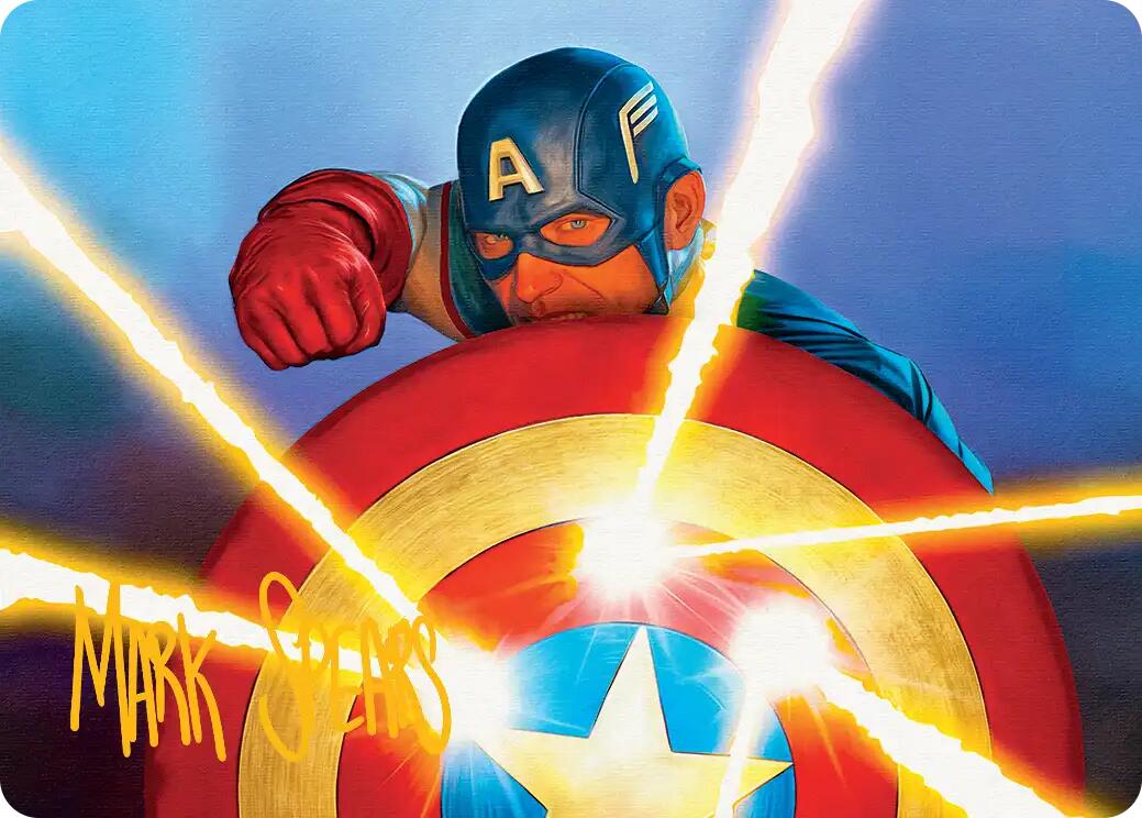Captain's Defense Art Card (Gold-Stamped Signature) [Marvel Super Heroes Art Series] | Exor Games Bridgewater
