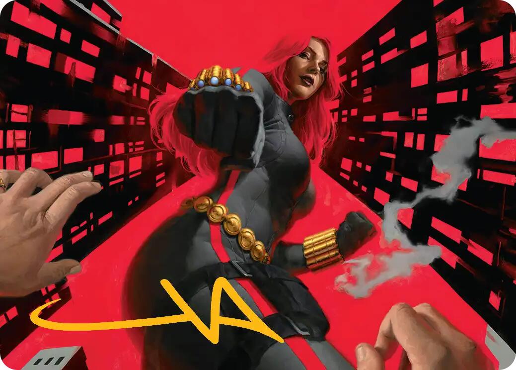Black Widow, Deadly Hunter Art Card (Gold-Stamped Signature) [Marvel Super Heroes Art Series] | Exor Games Bridgewater