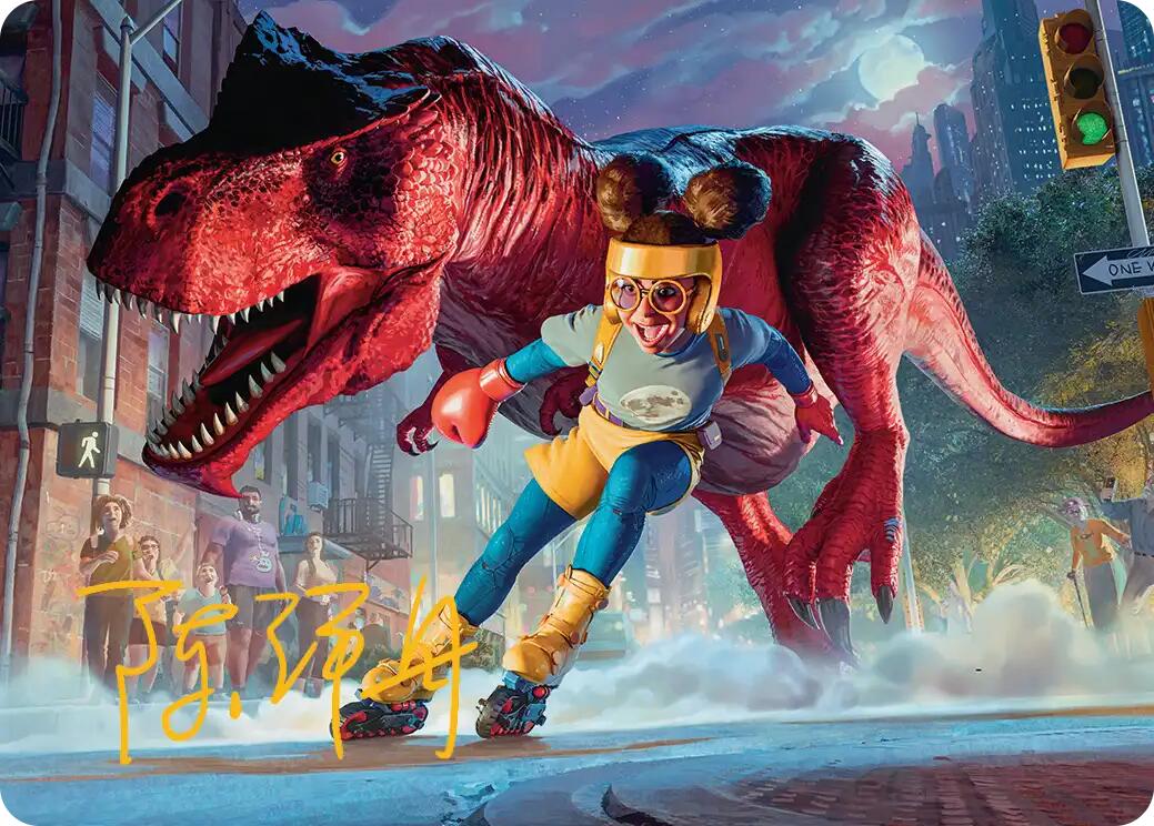 Moon Girl and Devil Dinosaur Art Card (Gold-Stamped Signature) [Marvel Super Heroes Art Series] | Exor Games Bridgewater
