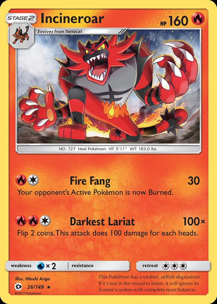 Incineroar (26/149) (Theme Deck Exclusive) [Sun & Moon: Base Set] | Exor Games Bridgewater