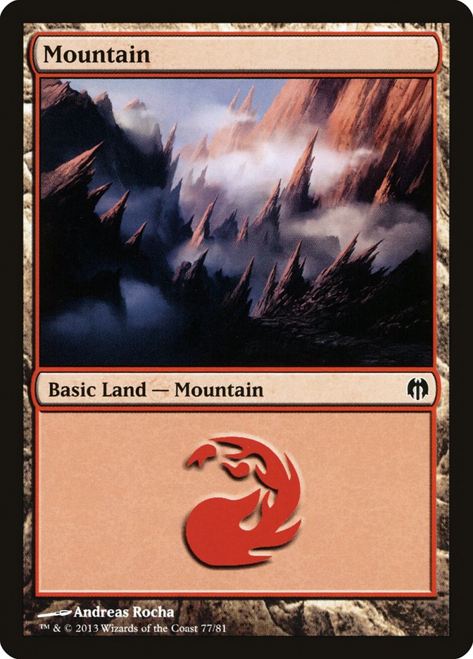 Mountain (77) [Duel Decks: Heroes vs. Monsters] | Exor Games Bridgewater