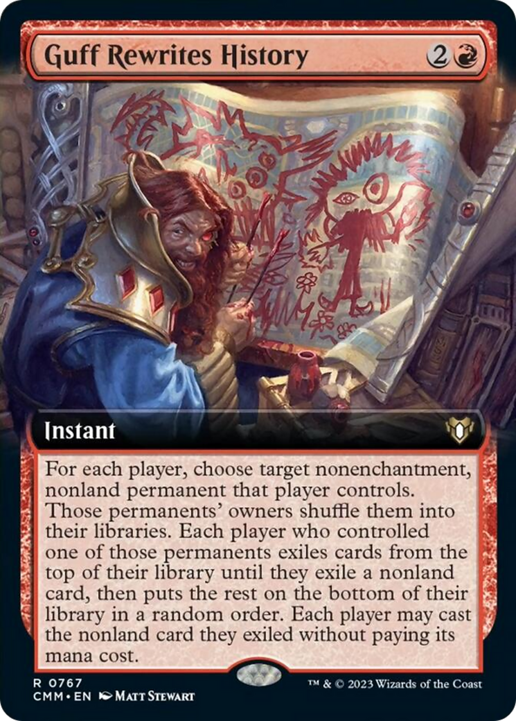 Guff Rewrites History (Extended Art) [Commander Masters] | Exor Games Bridgewater