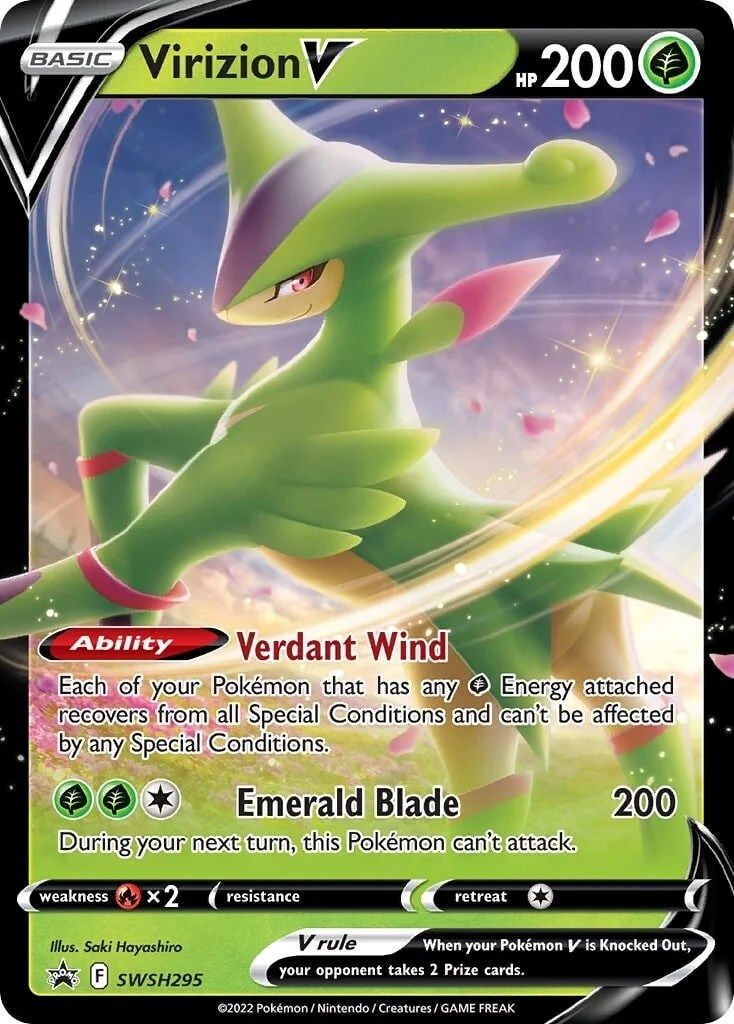 Virizion V (SWSH295) (Jumbo Card) [Sword & Shield: Black Star Promos] | Exor Games Bridgewater