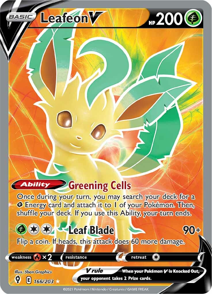 Leafeon V (166/203) [Sword & Shield: Evolving Skies] | Exor Games Bridgewater