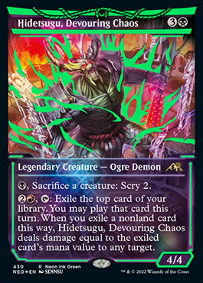 Hidetsugu, Devouring Chaos (Neon Ink Green) [Kamigawa: Neon Dynasty] | Exor Games Bridgewater