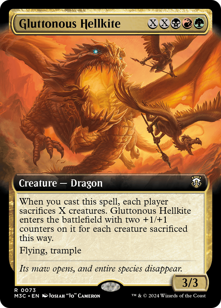 Gluttonous Hellkite (Extended Art) (Ripple Foil) [Modern Horizons 3 Commander] | Exor Games Bridgewater