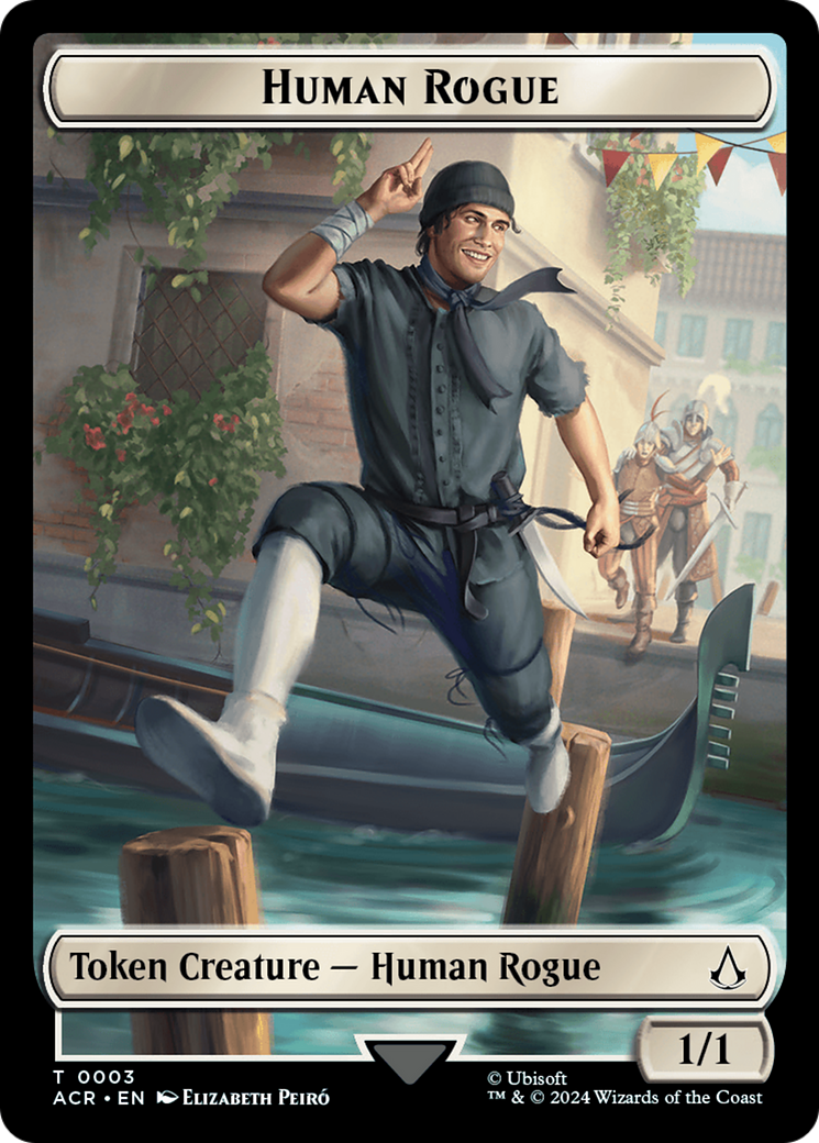 Assassin // Human Rogue Double-Sided Token [Assassin's Creed Tokens] | Exor Games Bridgewater