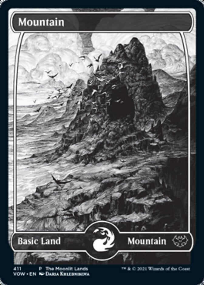 Mountain (The Moonlit Lands) (Foil Etched) [Innistrad: Crimson Vow Promos] | Exor Games Bridgewater