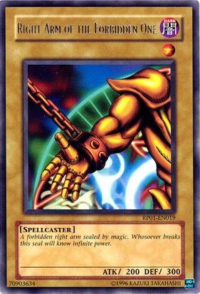 Right Arm of the Forbidden One [RP01-EN019] Rare | Exor Games Bridgewater