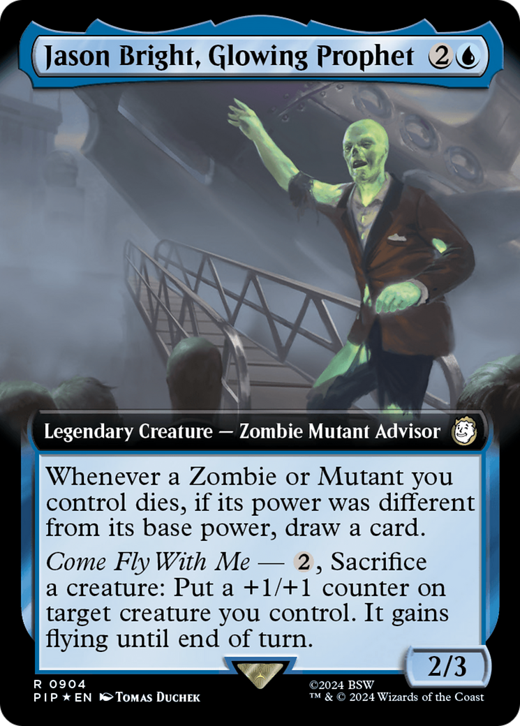 Jason Bright, Glowing Prophet (Extended Art) (Surge Foil) [Fallout] | Exor Games Bridgewater