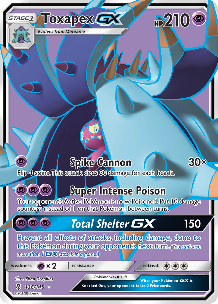 Toxapex GX (136/145) [Sun & Moon: Guardians Rising] | Exor Games Bridgewater