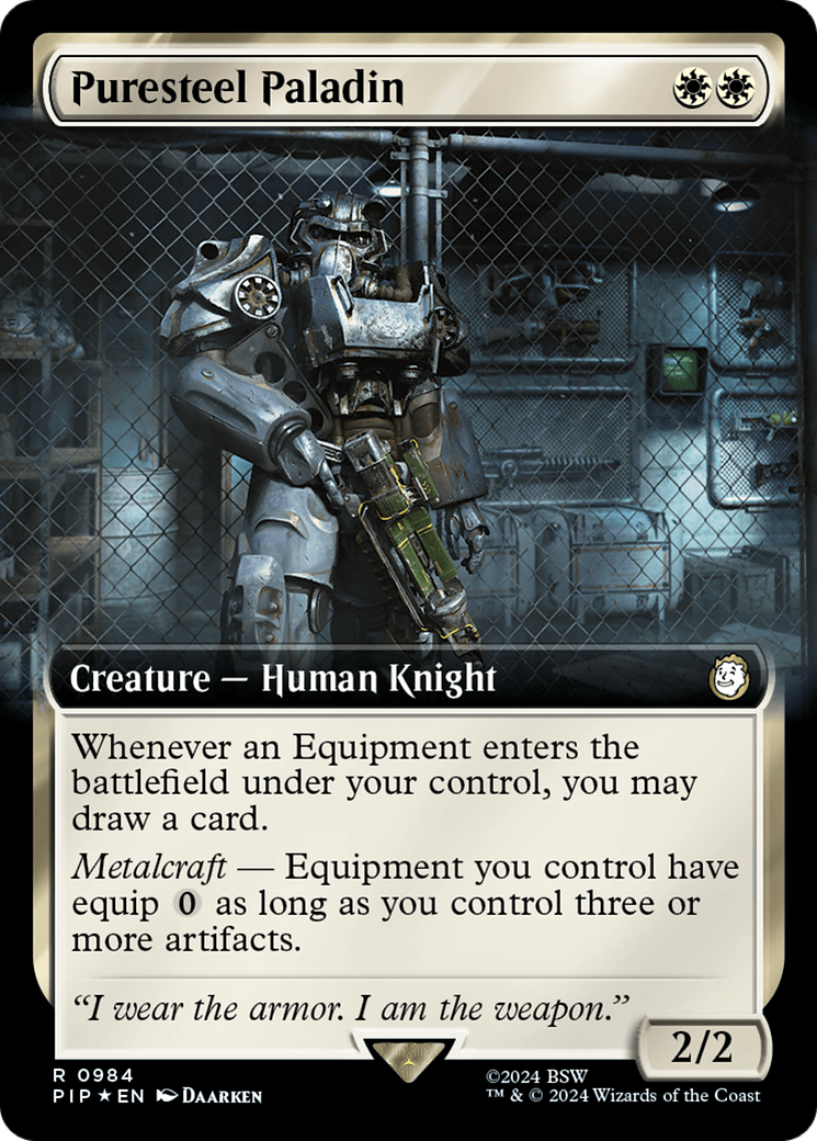 Puresteel Paladin (Extended Art) (Surge Foil) [Fallout] | Exor Games Bridgewater