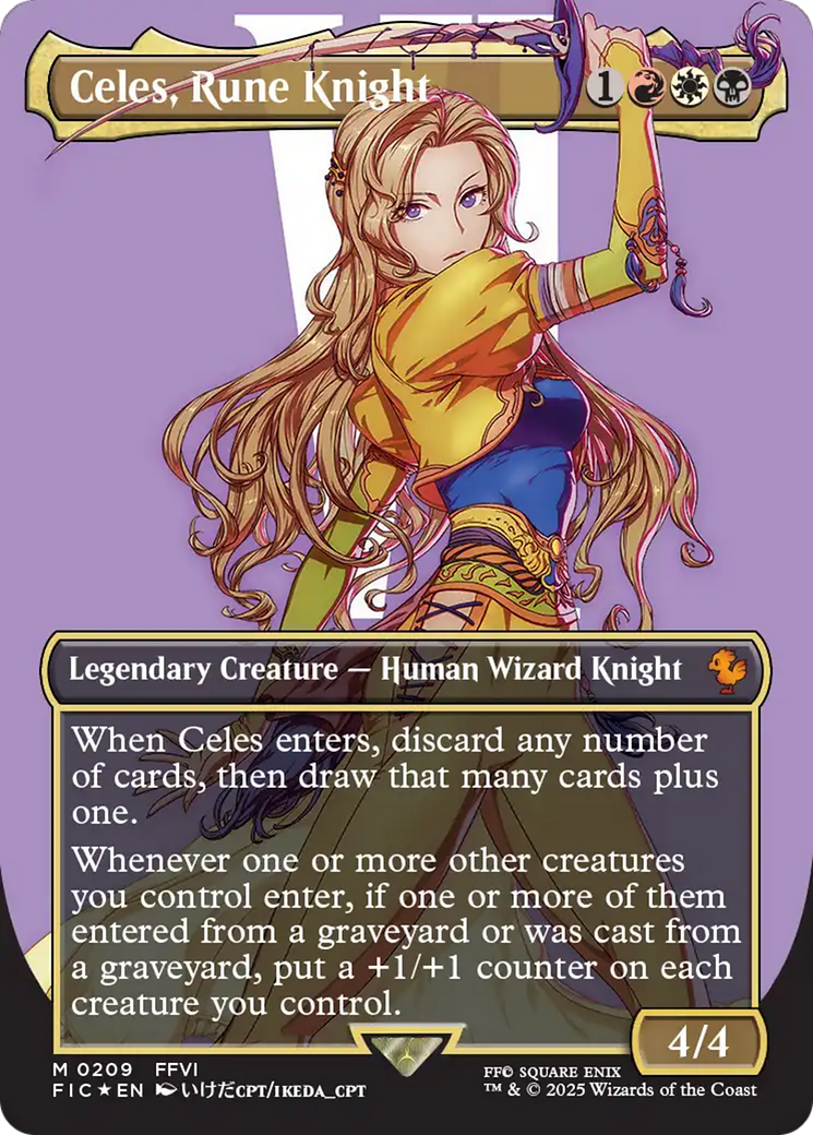 Celes, Rune Knight (Borderless) (Surge Foil) [FINAL FANTASY Commander] | Exor Games Bridgewater