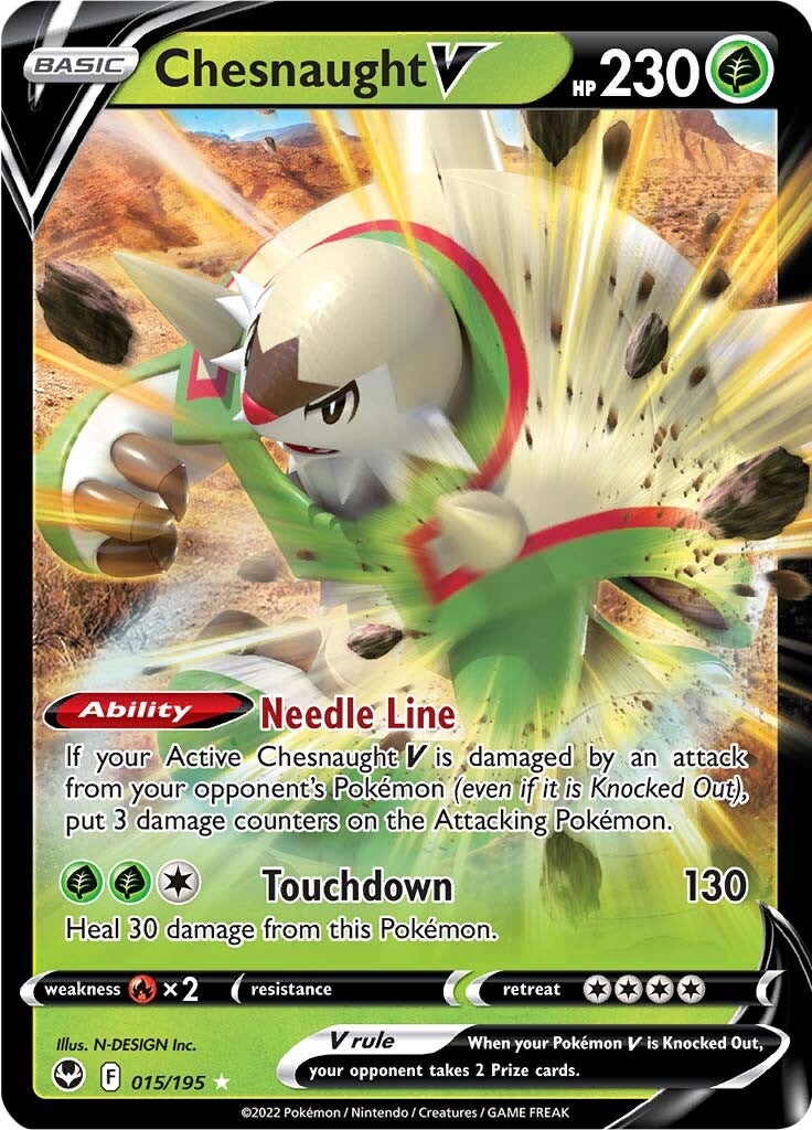 Chesnaught V (015/195) [Sword & Shield: Silver Tempest] | Exor Games Bridgewater