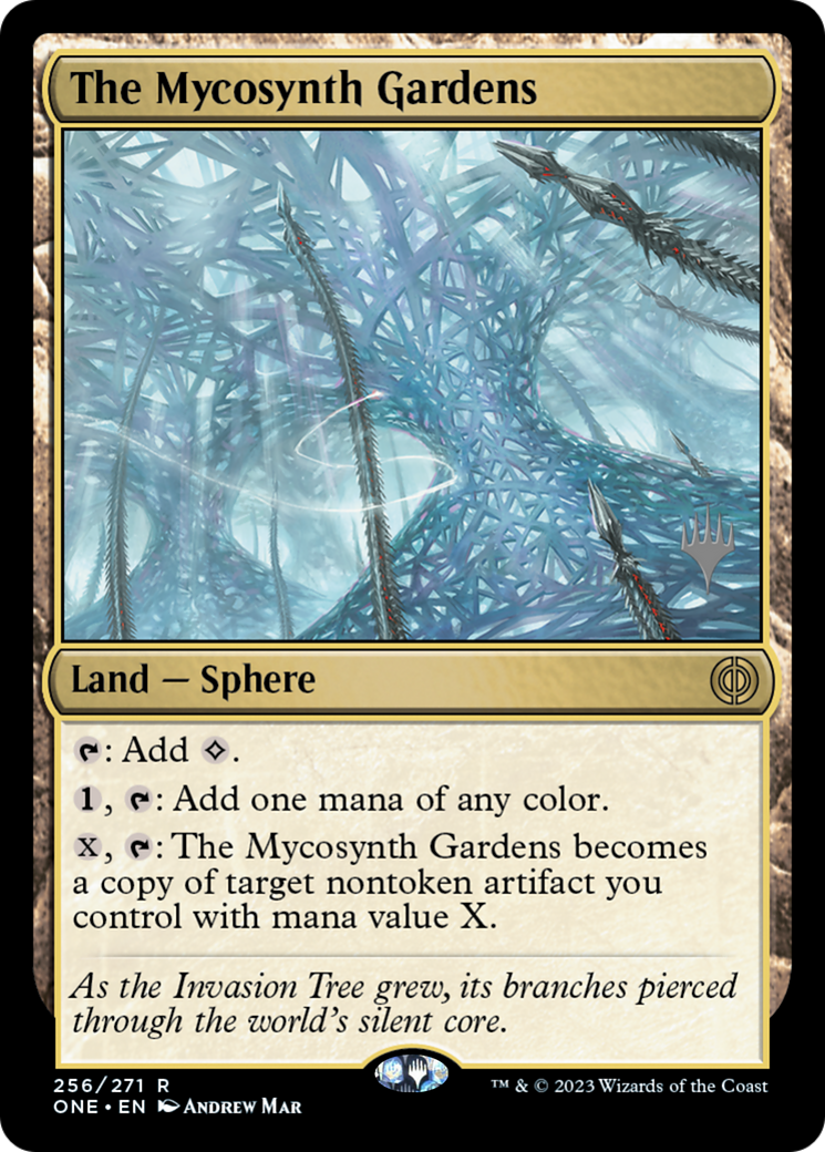 The Mycosynth Gardens (Promo Pack) [Phyrexia: All Will Be One Promos] | Exor Games Bridgewater