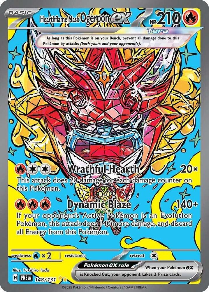 Hearthflame Mask Ogerpon ex (148/131) [Scarlet & Violet: Prismatic Evolutions] | Exor Games Bridgewater