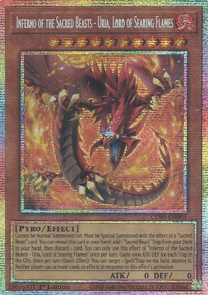 Inferno of the Sacred Beasts - Uria, Lord of Searing Flames (Starlight Rare) [CORI-EN005] Starlight Rare | Exor Games Bridgewater