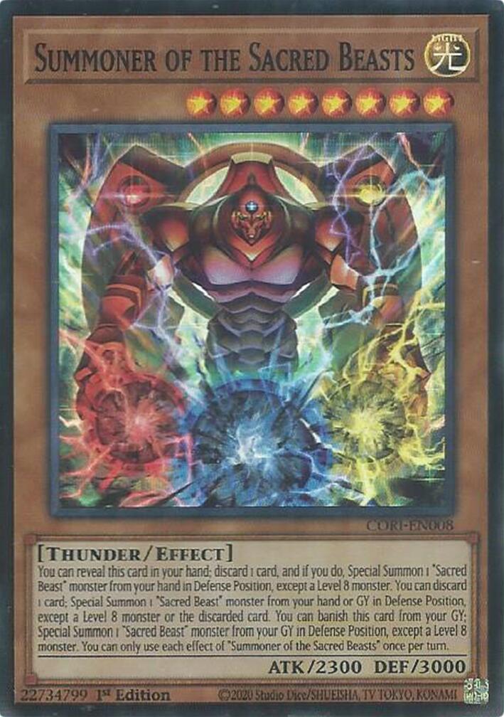 Summoner of the Sacred Beasts [CORI-EN008] Super Rare | Exor Games Bridgewater