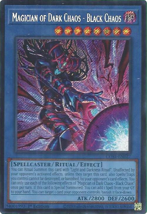 Magician of Dark Chaos - Black Chaos (Secret Rare) [CORI-EN027] Secret Rare | Exor Games Bridgewater