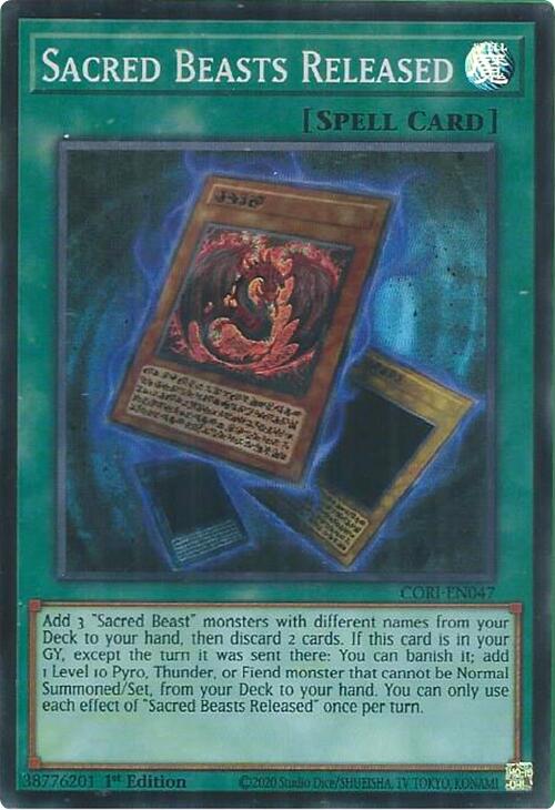 Sacred Beasts Released [CORI-EN047] Super Rare | Exor Games Bridgewater