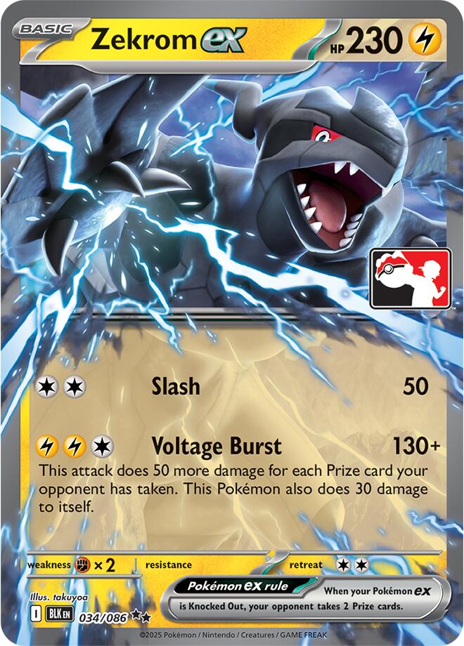 Zekrom ex (034/086) (Right Stamp) [Prize Pack Series Nine] | Exor Games Bridgewater