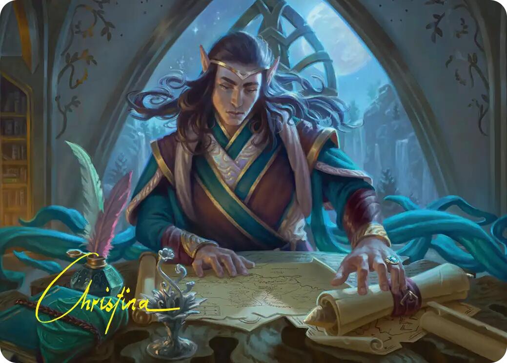 Elrond, Moon-Reader Art Card (Gold-Stamped Signature) [The Hobbit Art Series] | Exor Games Bridgewater