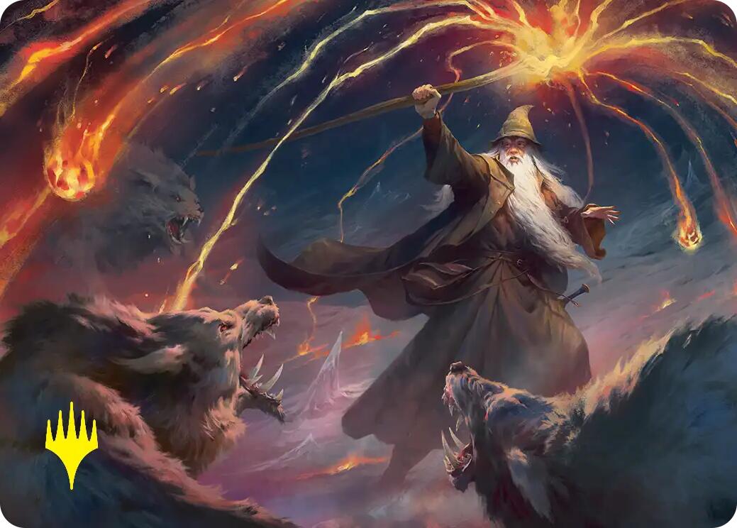Gandalf, Shadow's Foe Art Card (Gold-Stamped) [The Hobbit Art Series] | Exor Games Bridgewater
