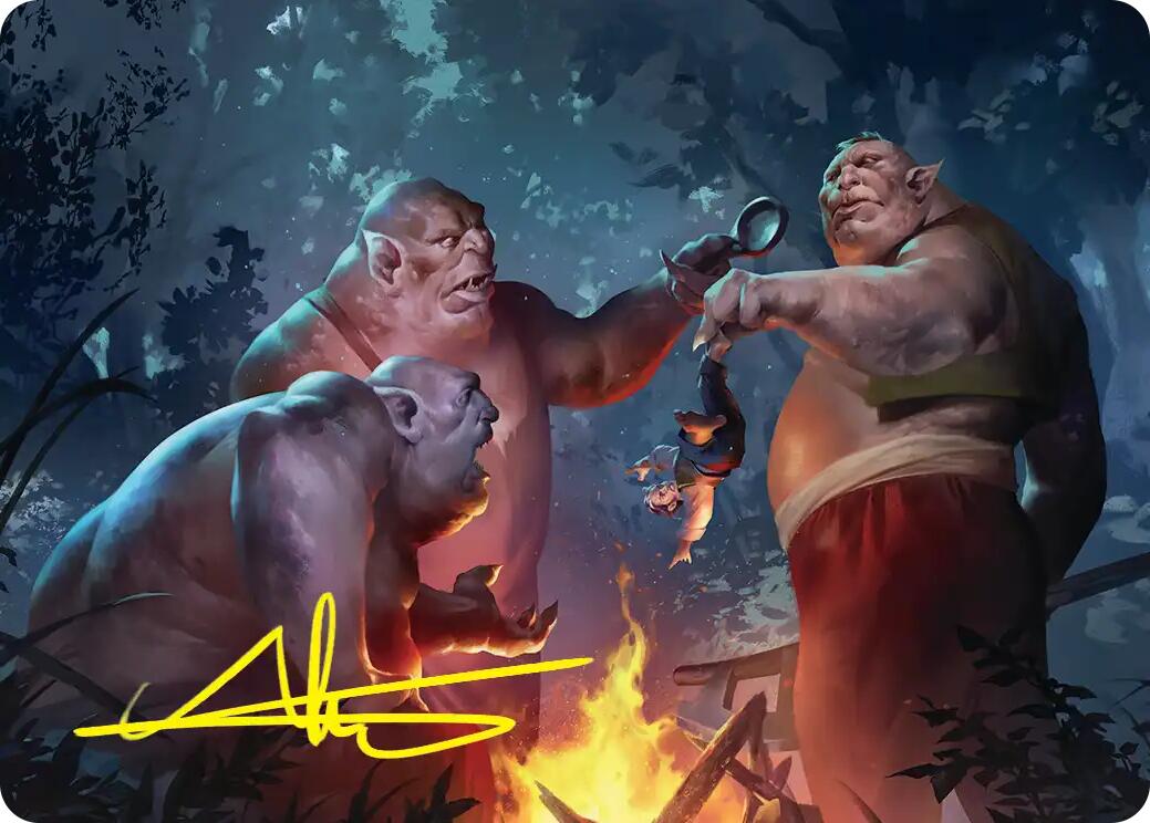 Tom, Bert, and William Art Card (Gold-Stamped Signature) [The Hobbit Art Series] | Exor Games Bridgewater