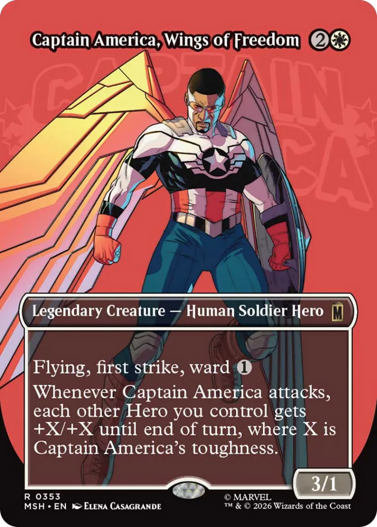 Captain America, Wings of Freedom (Borderless) [Marvel Super Heroes] | Exor Games Bridgewater