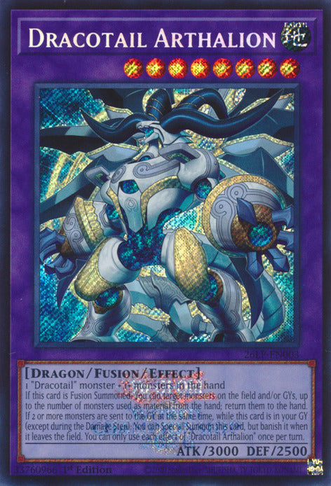 Dracotail Arthalion (Emblazoned Secret Rare) [26LP-EN003] Secret Rare | Exor Games Bridgewater