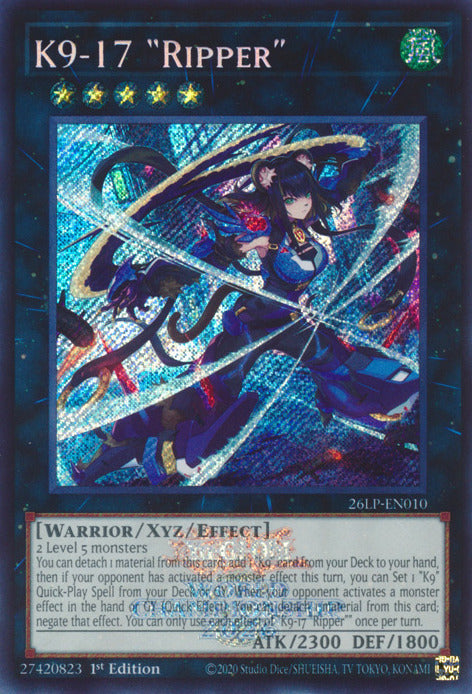 K9-17 Ripper (Emblazoned Secret Rare) [26LP-EN010] Secret Rare | Exor Games Bridgewater