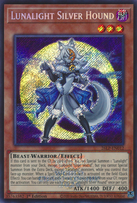 Lunalight Silver Hound (Emblazoned Secret Rare) [26LP-EN012] Secret Rare | Exor Games Bridgewater