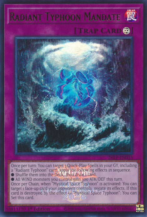 Radiant Typhoon Mandate (Emblazoned) [26LP-EN015] Ultra Rare | Exor Games Bridgewater