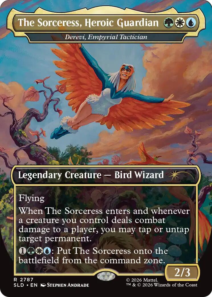 The Sorceress, Heroic Guardian - Derevi, Empyrial Tactician [Secret Lair Drop Series] | Exor Games Bridgewater