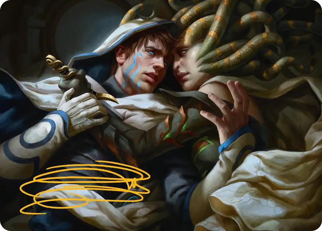 Vraska's Final Mercy Art Card (Gold-Stamped Signature) [Reality Fracture Art Series] | Exor Games Bridgewater