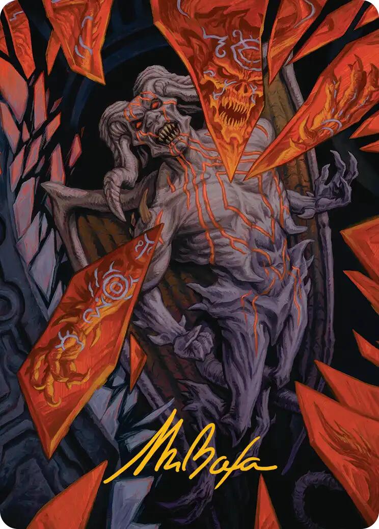 Curse-Marred Demon Art Card (Gold-Stamped Signature) [Reality Fracture Art Series] | Exor Games Bridgewater