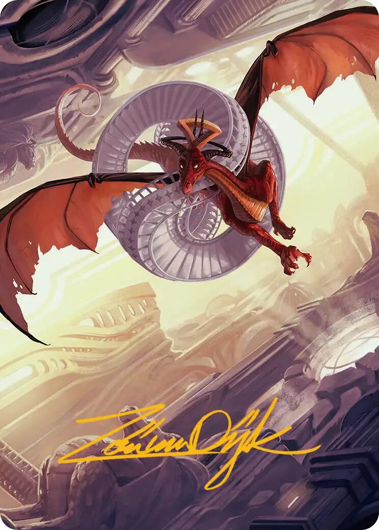 Draconic Visitor Art Card (Gold-Stamped Signature) [Reality Fracture Art Series] | Exor Games Bridgewater