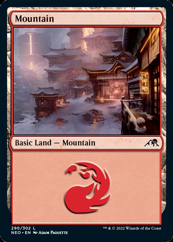 Mountain (290) [Kamigawa: Neon Dynasty] | Exor Games Bridgewater