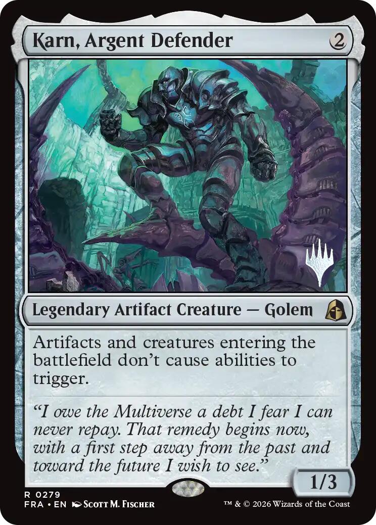 Karn, Argent Defender [Reality Fracture Promos] | Exor Games Bridgewater