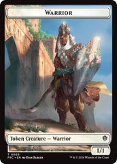 Warrior // Shark Double-Sided Token [Reality Fracture Commander Tokens] | Exor Games Bridgewater